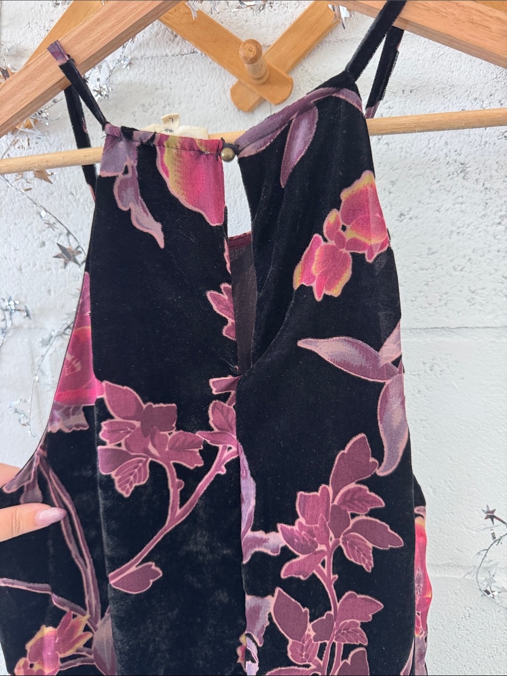 Velvet sheer black floral dress - Picture 6 of 7